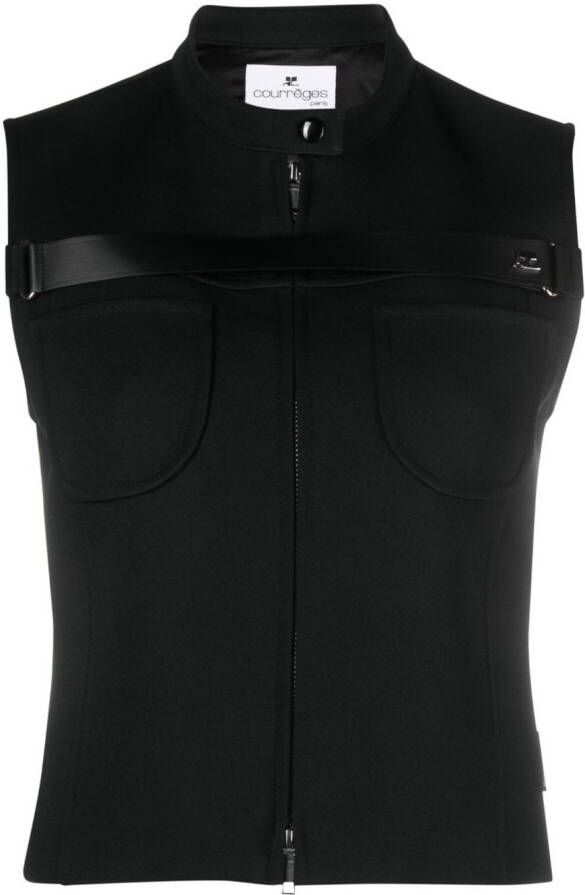 Courrèges Gilet met rits Zwart