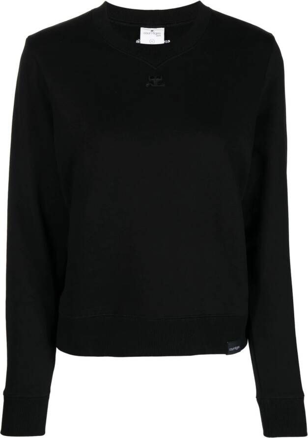 Courrèges Sweater met logopatch Zwart