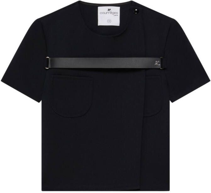 Courrèges T-shirt met bandje Zwart