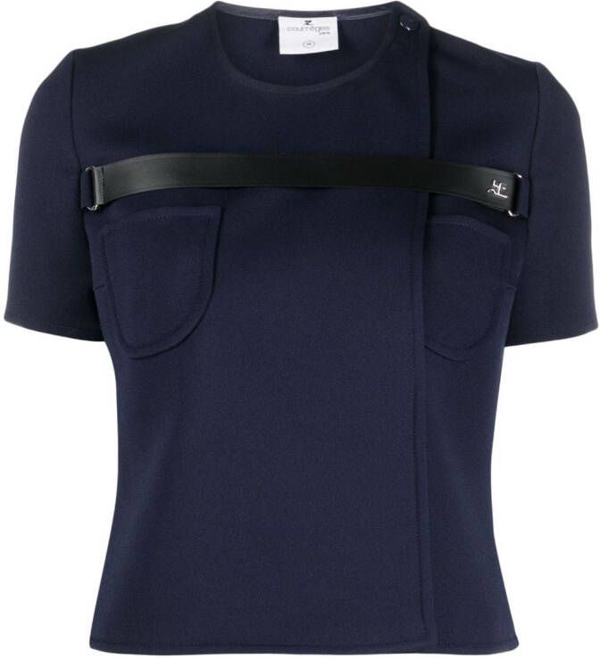 Courrèges T-shirt met bandje Blauw