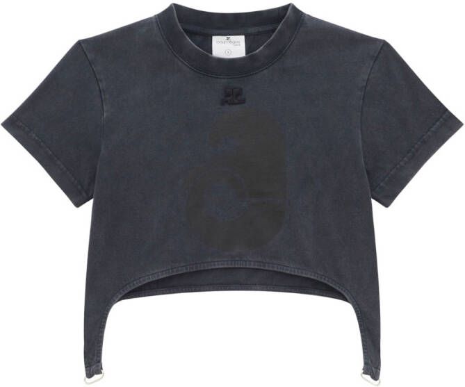 Courrèges T-shirt met logopatch Grijs