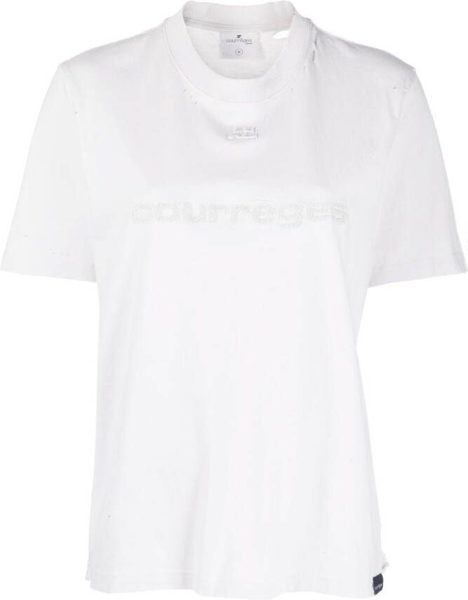 Courrèges T-shirt met logopatch Wit