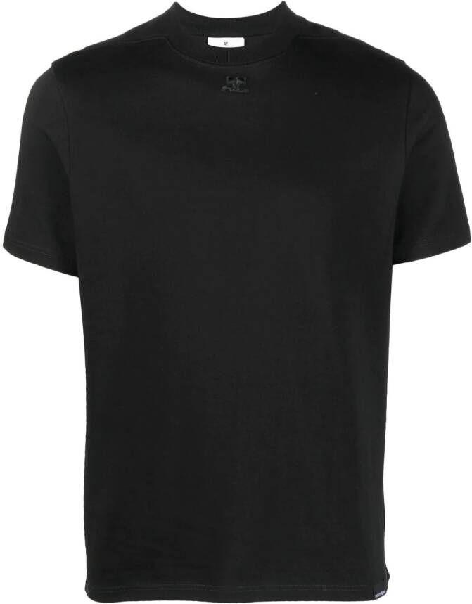 Courrèges T-shirt met logopatch Zwart