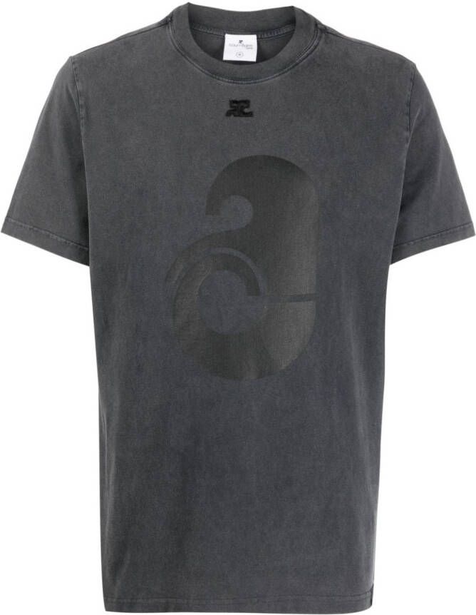 Courrèges T-shirt met logoprint Grijs
