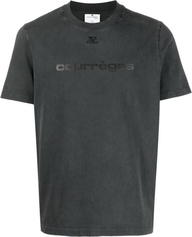 Courrèges T-shirt met logoprint Grijs
