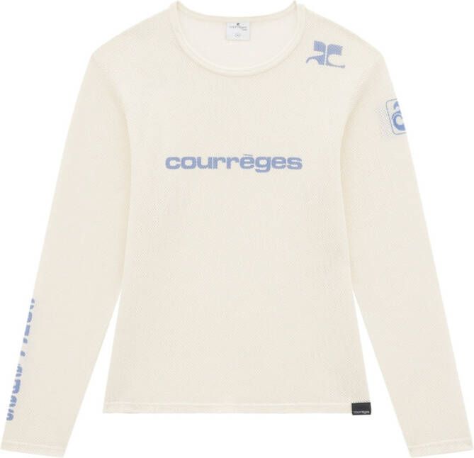 Courrèges T-shirt met logoprint Wit