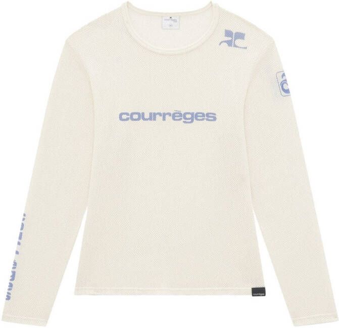 Courrèges T-shirt met logoprint Wit
