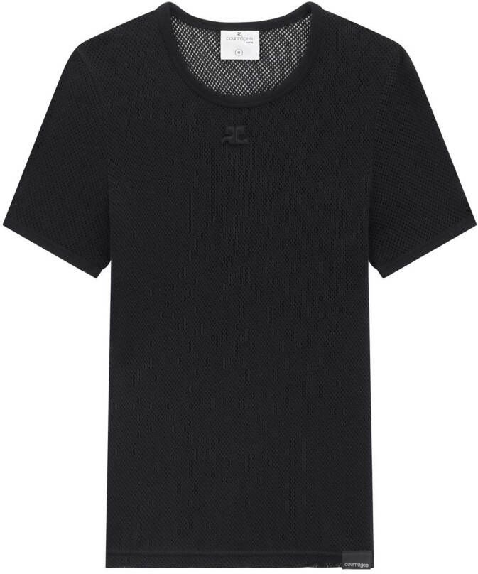 Courrèges T-shirt met ronde hals Zwart