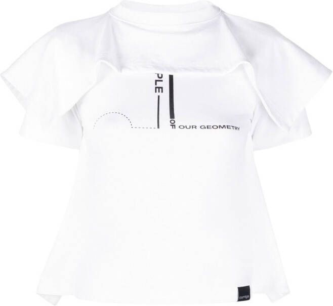 Courrèges T-shirt met tekst Wit