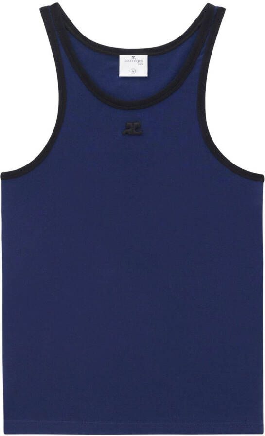 Courrèges Tanktop met logopatch Blauw
