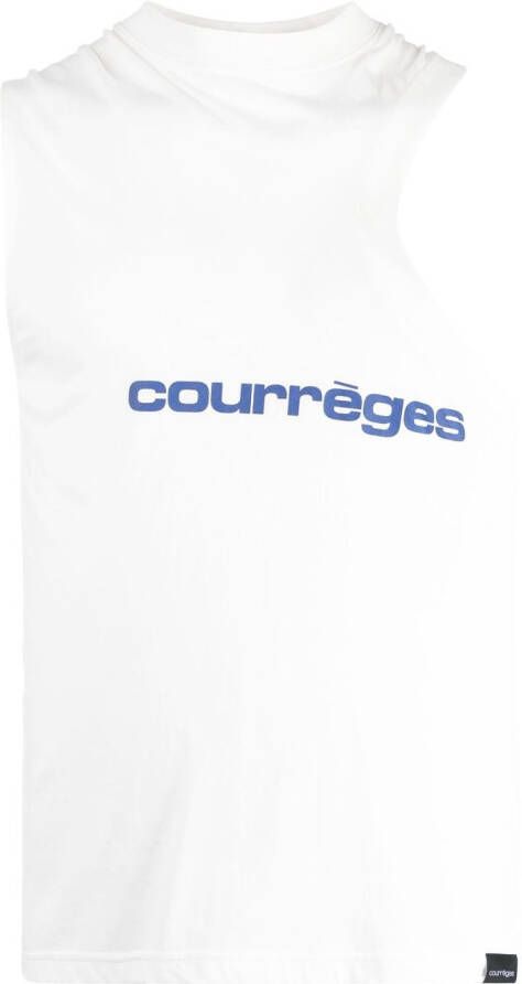 Courrèges Tanktop met logoprint Wit