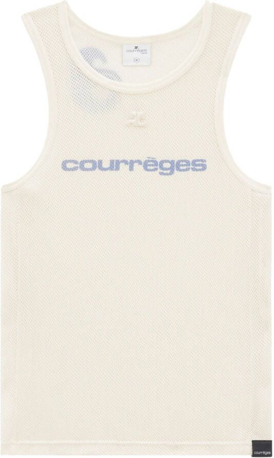 Courrèges Tanktop met mesh vlakken Wit