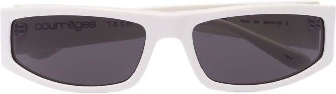 Courrèges Techno zonnebril met rechthoekig montuur Wit