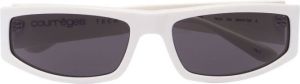 Courrèges Techno zonnebril met rechthoekig montuur Wit