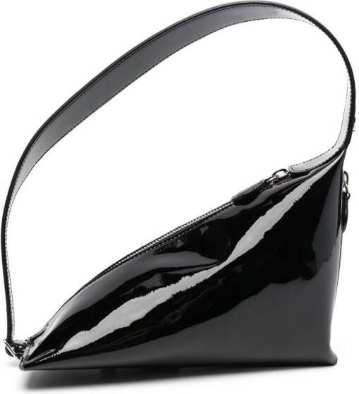 Courrèges The Curve leren schoudertas Zwart