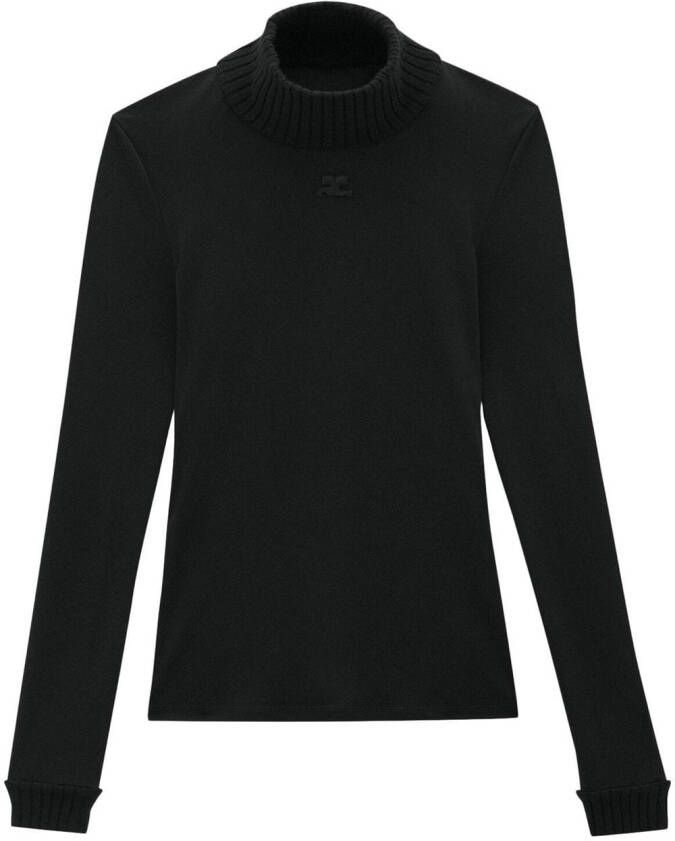 Courrèges Top met print Zwart
