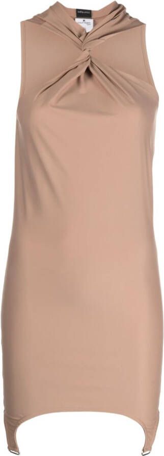 Courrèges Mini-jurk met gedraaid detail Beige