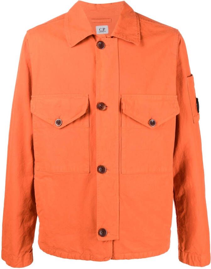 C.P. Company Shirtjack met borstzak Oranje