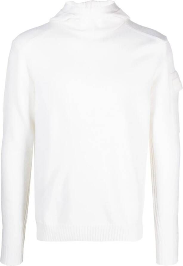 C.P. Company Fijngebreide hoodie Wit