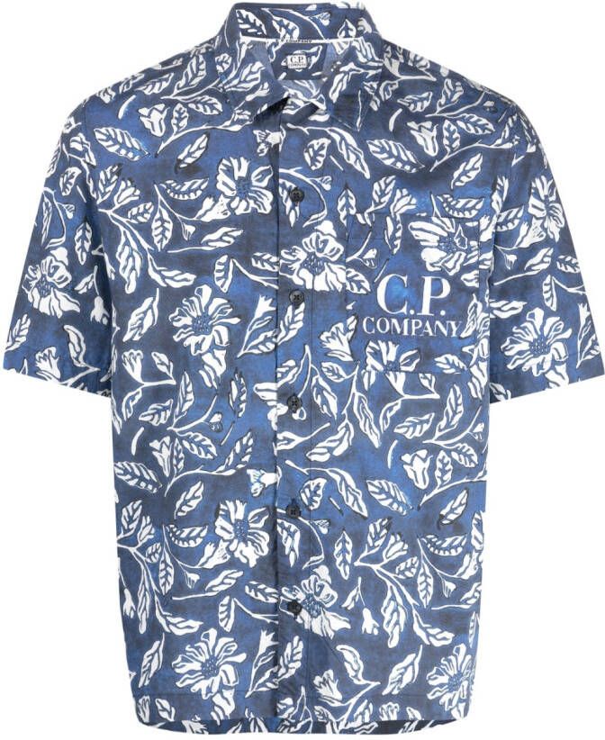 C.P. Company Overhemd met bloemenprint Blauw