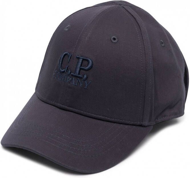 C.P. Company Kids Honkbalpet met geborduurd logo Blauw