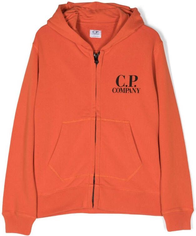 C.P. Company Kids Hoodie met logoprint Oranje