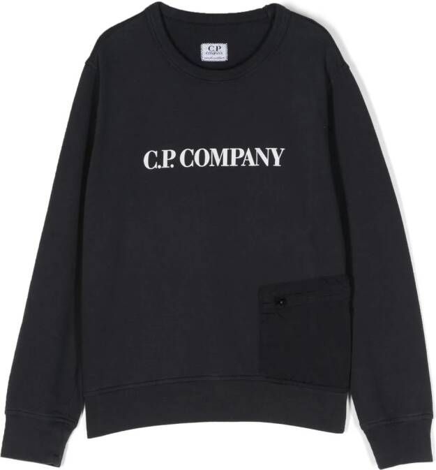 C.P. Company Kids Sweater met logoprint Blauw