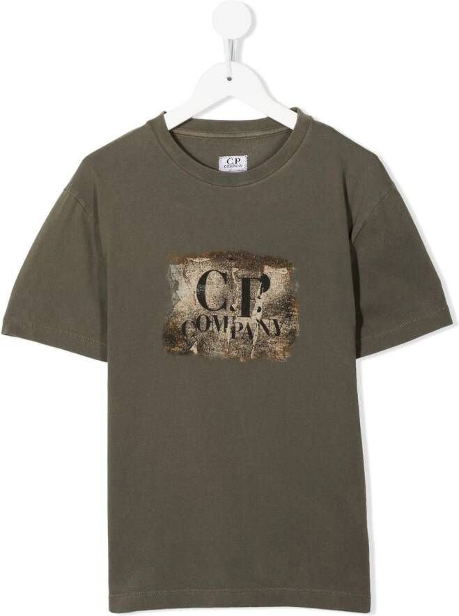 C.P. Company Kids T-shirt met logoprint Groen