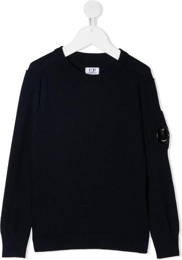 C.P. Company Kids Trui verfraaid met geribbelde afwerking Blauw