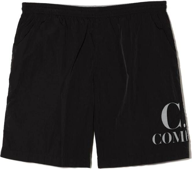 C.P. Company Kids Zwembroek met geborduurd logo Zwart