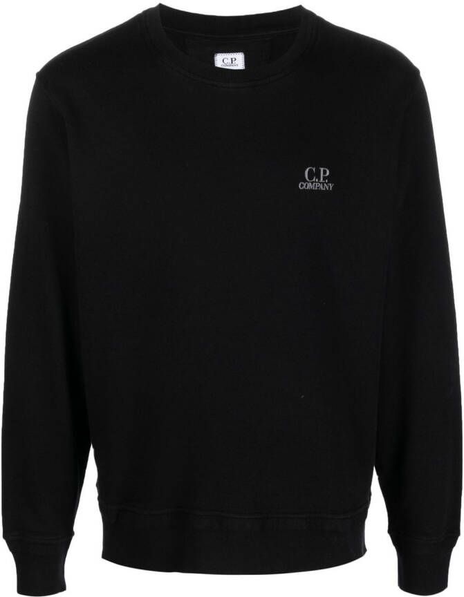 C.P. Company Sweater met geborduurd logo Zwart