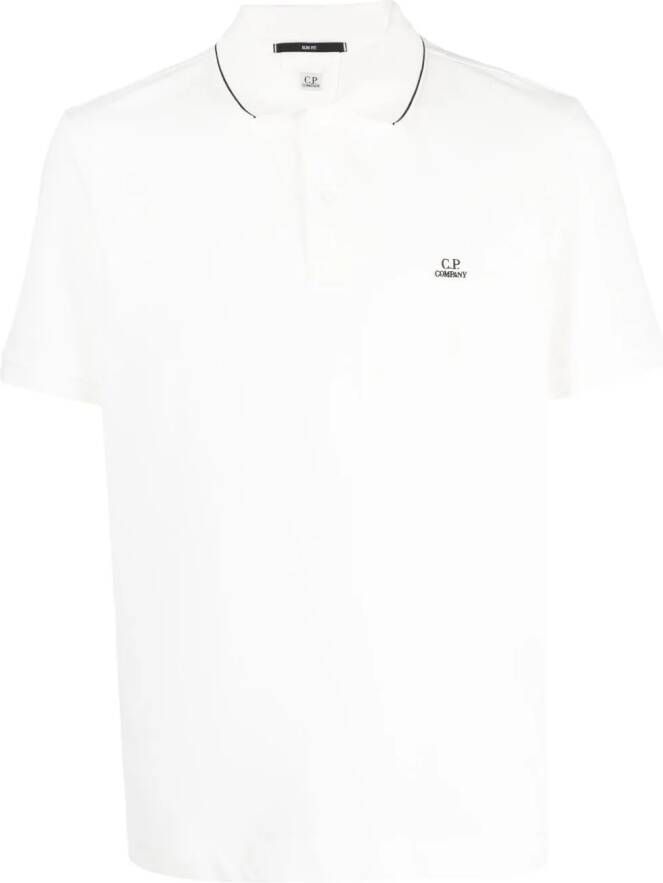 C.P. Company Poloshirt met logopatch Wit