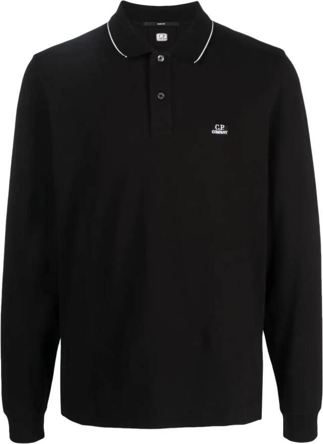 C.P. Company Poloshirt met logopatch Zwart