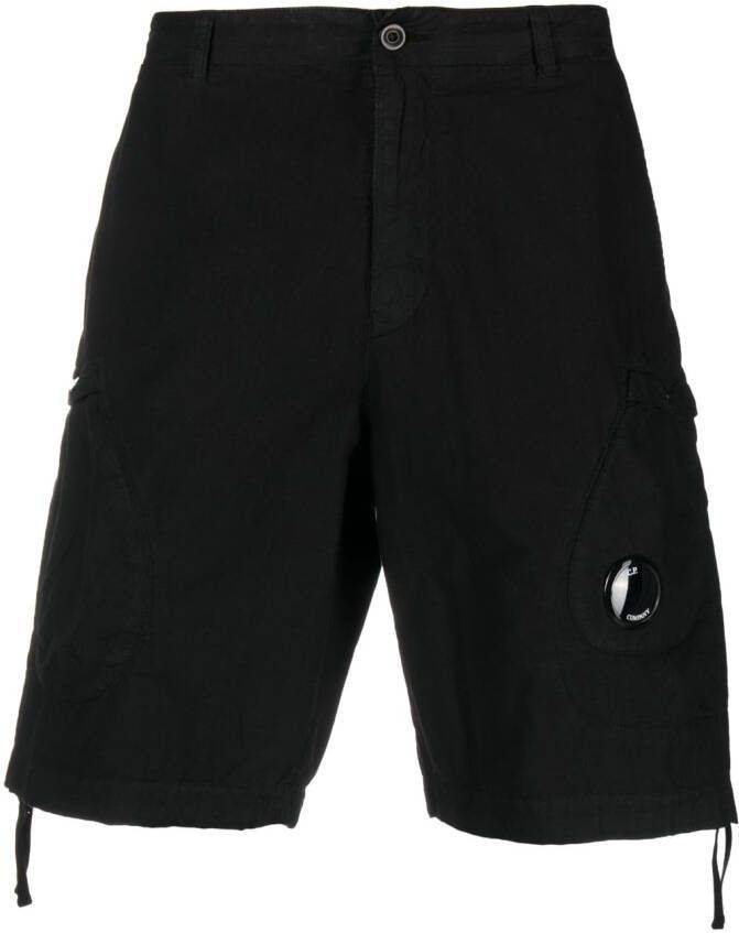 C.P. Company Shorts met logopatch Zwart