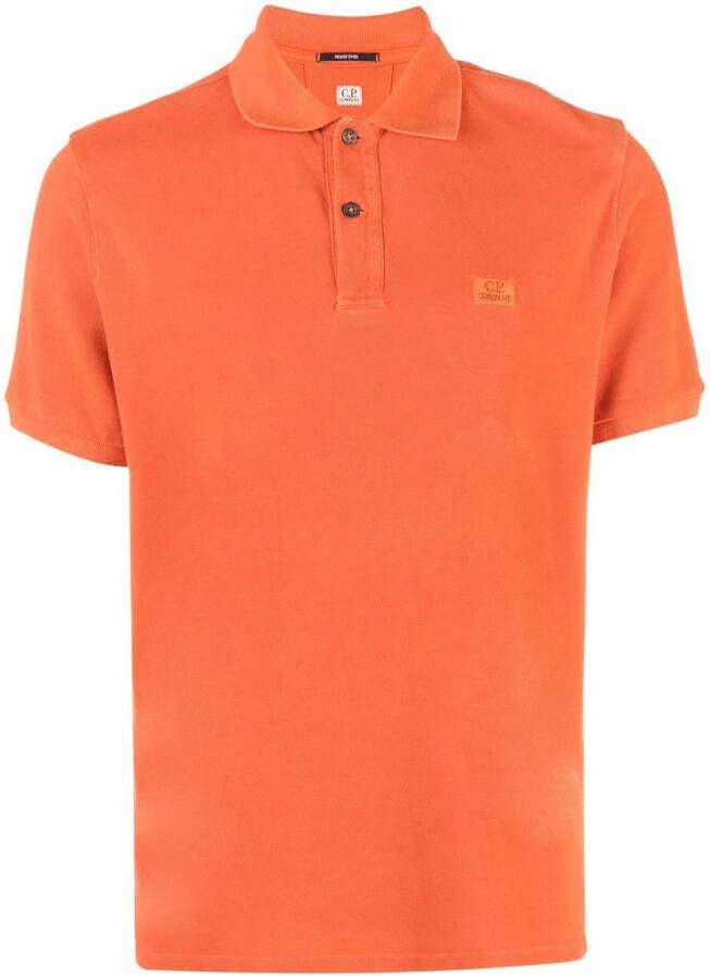 C.P. Company Poloshirt met logopatch Oranje