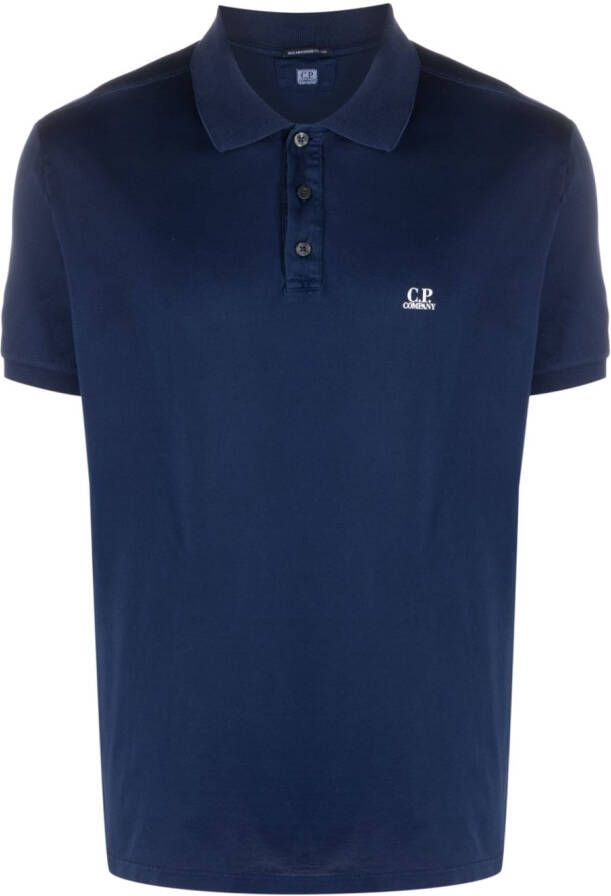 C.P. Company Poloshirt met logoprint Blauw