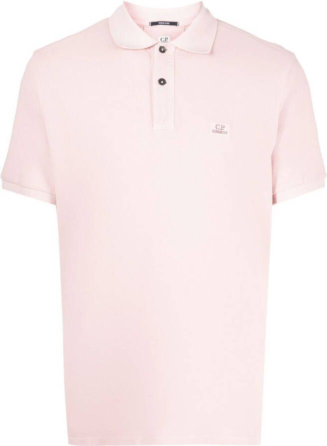 C.P. Company Poloshirt met geborduurd logo Roze