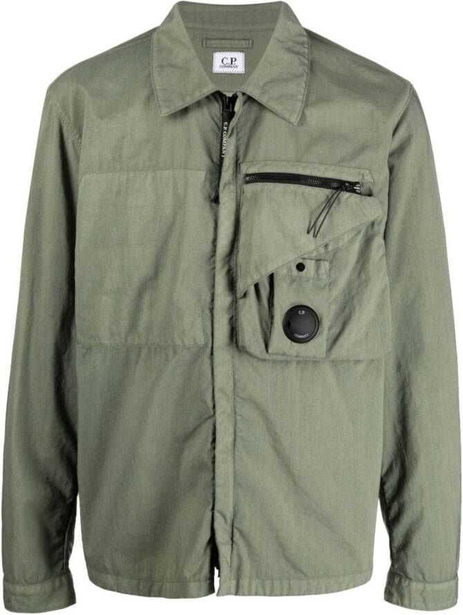 C.P. Company Shirtjack met logopatch Groen
