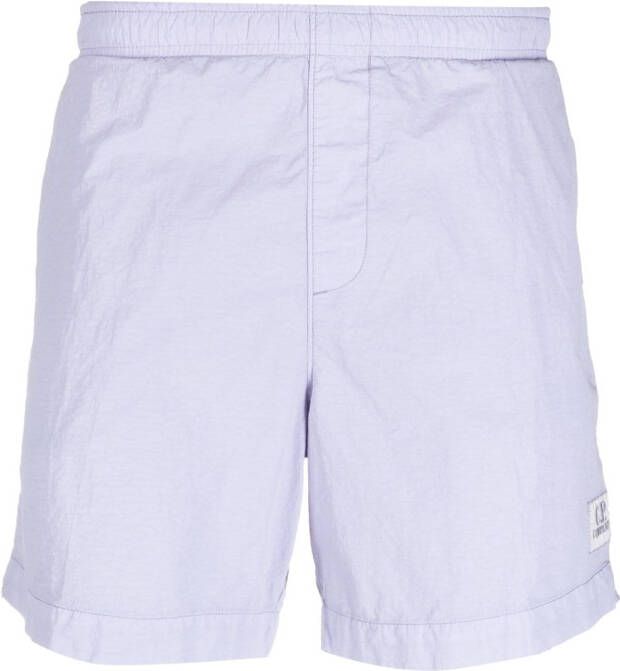 C.P. Company Shorts met logopatch Paars
