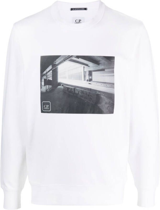C.P. Company Sweater met fotoprint Wit