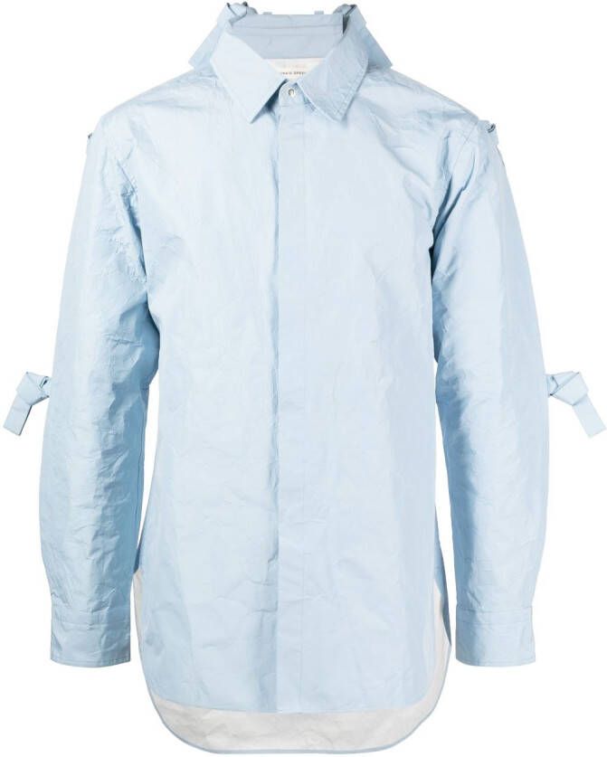 Craig Green Overhemd met gekreukt effect Blauw