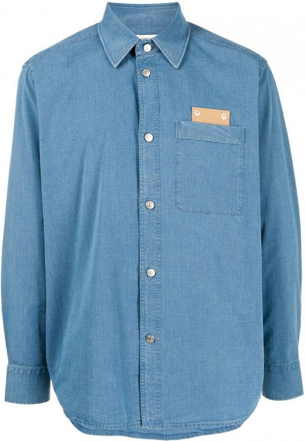 Craig Green Overhemd met patchdetail Blauw