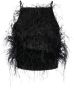 Cult Gaia Blouse met struisvogelveren Zwart - Thumbnail 1