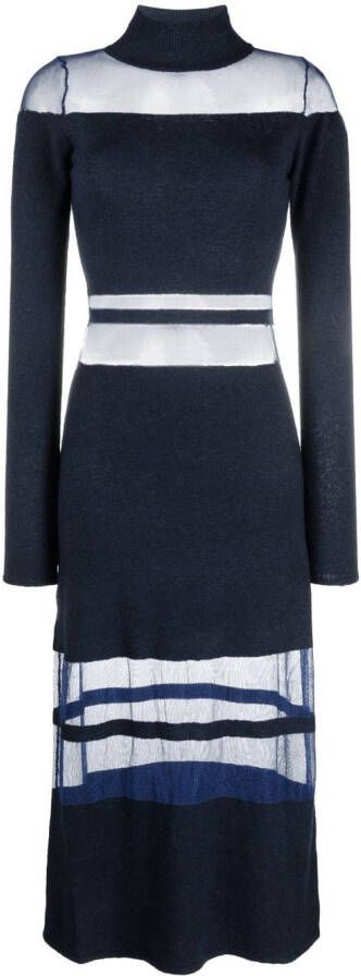 Cult Gaia Maxi-jurk met hoge hals Blauw