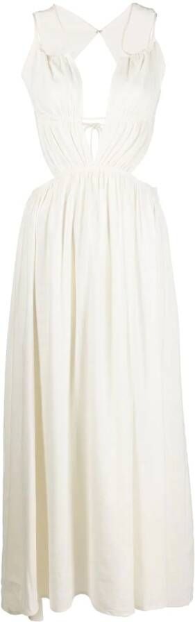Cult Gaia Midi-jurk met open rug Wit