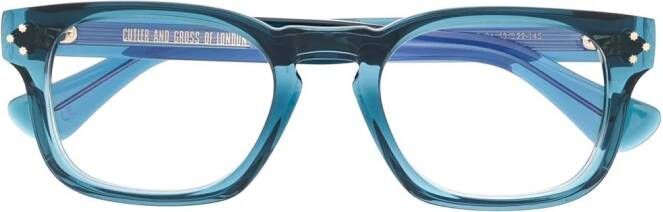 Cutler & Gross Bril met vierkant montuur Blauw