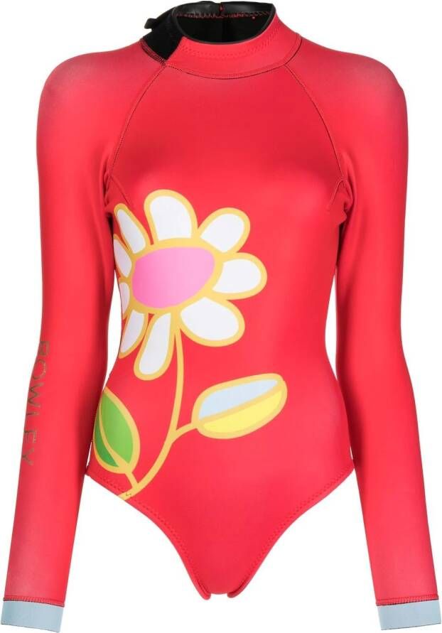 Cynthia Rowley Badpak met bloemenprint Rood