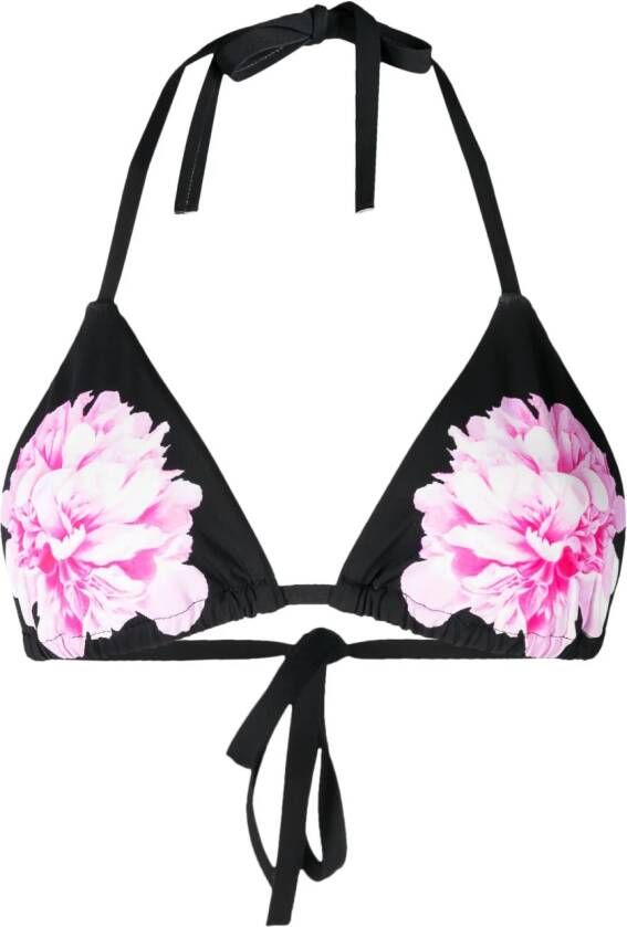 Cynthia Rowley Bikinitop met bloemenprint Zwart