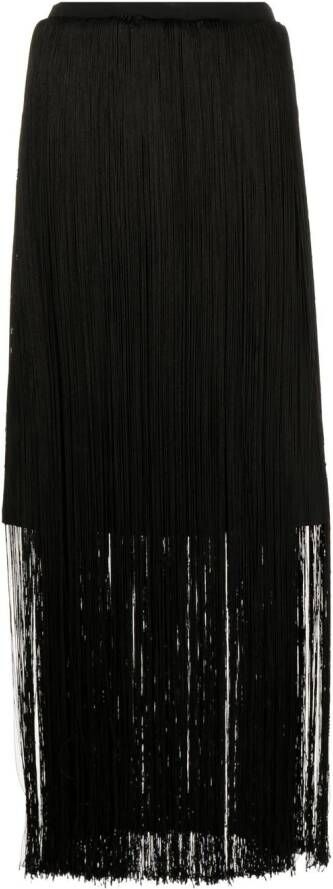 Cynthia Rowley Maxi-jurk met franje Zwart