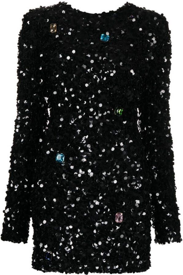 Cynthia Rowley Mini-jurk verfraaid met pailletten Zwart